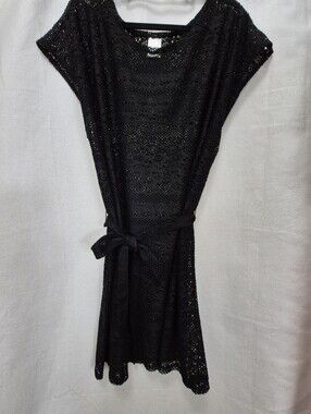 Merona Black Crochet Swim Cover-up